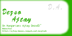 dezso ajtay business card